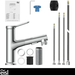 WT-Armatur Variabel chrom Schnellmontageherausziehbare Brause 2 Strahlarten ^ Eisl Online