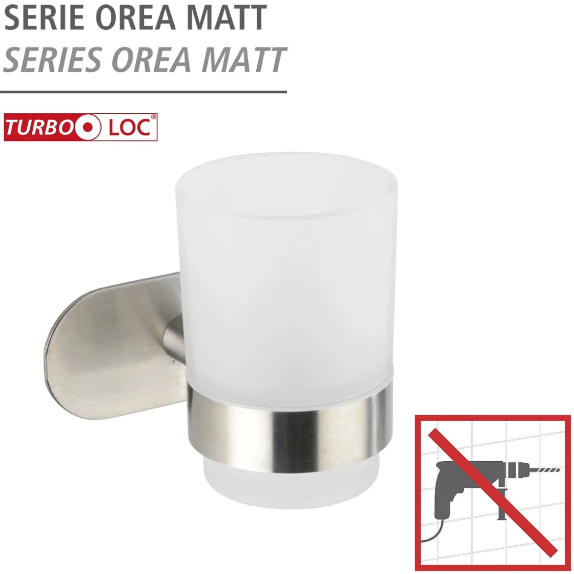 Zahnputzbecher Uno Orea MattTurbo-Lock Edelstahl ^ Wenko Outlet