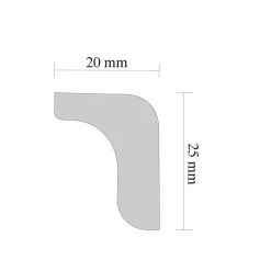 Zierleiste L 25 2,0 m weiß ^ Clearance
